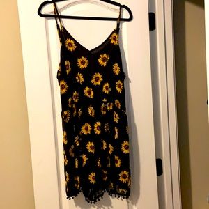 Black sunflower romper